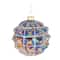 Blue and Gray Iridescent Textured Glass Ornament Set